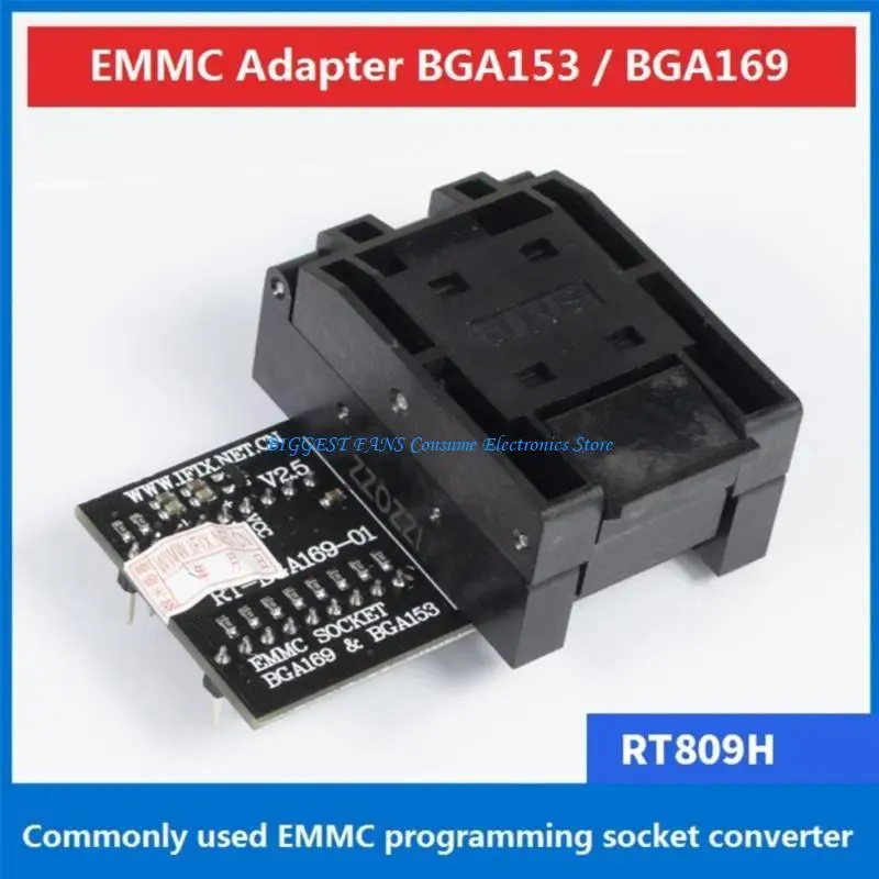 

EMMC Adapter BGA153 BGA169 Burning Seats RTBGA169-01 Socket for RT809H Programmer Mobile Car