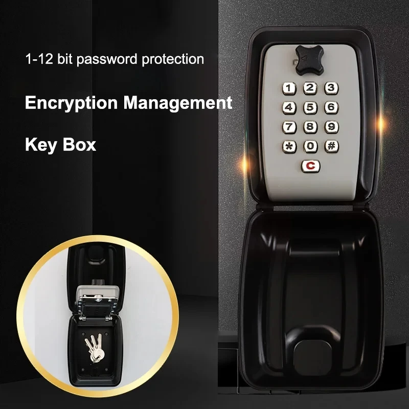 Wall Mounted Key 12-Digital Safe Password Office Home With  Lock Combination Outdoor Use Storage Key Waterproof Anti-theft Box