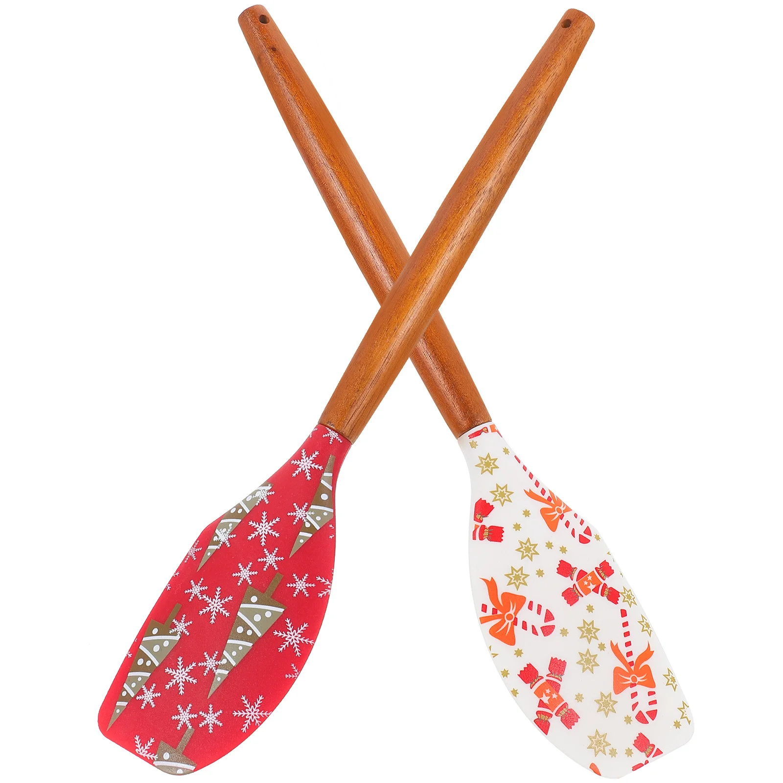 

2Pcs Silicone Spatula Ergonomic Handle Comfortable Grip Baking Supplies for Daily Use Mix Form Scrape Reusable Baking Spatula