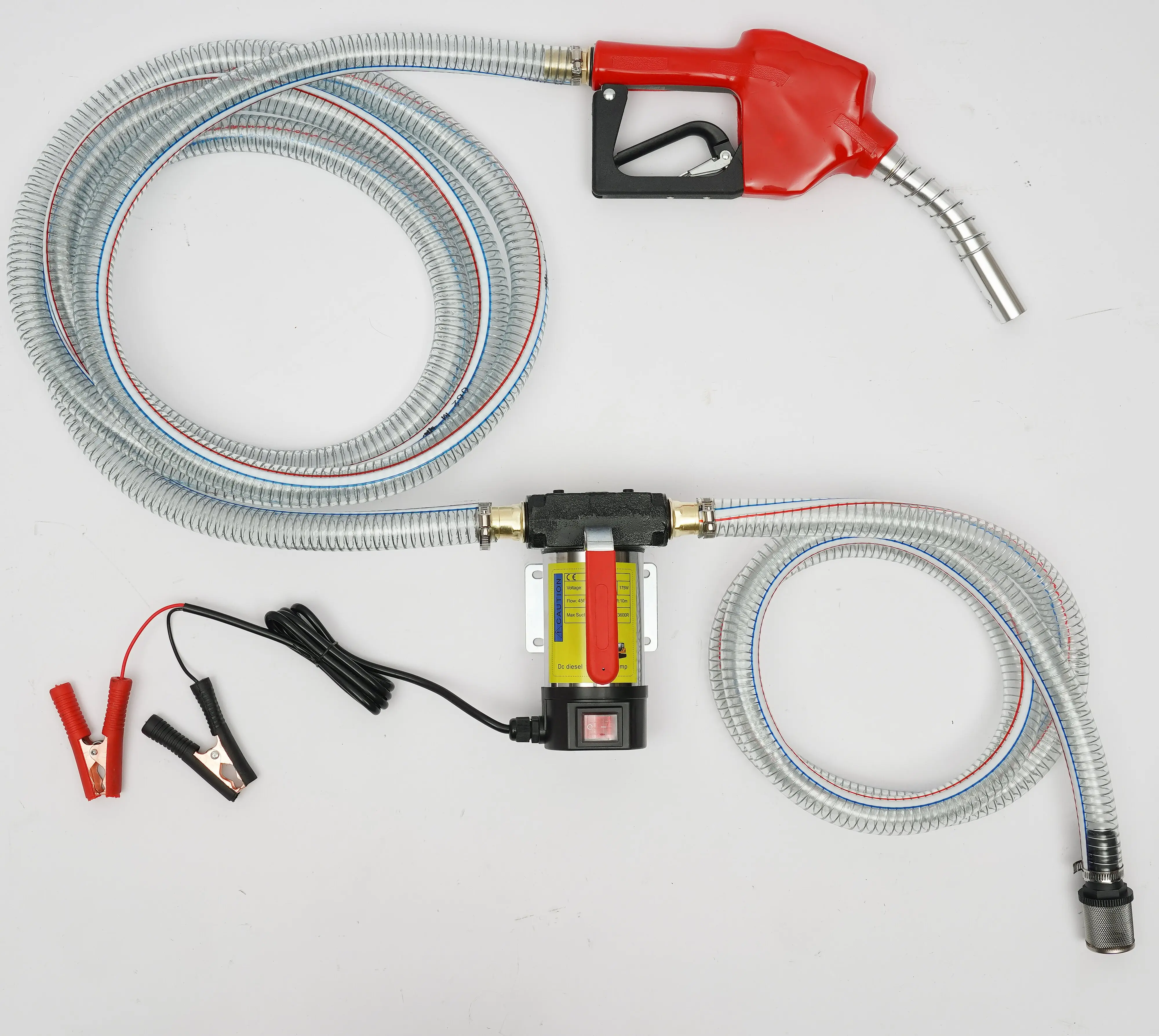 Diesel Pump Fuel Oil Pump with Hose Electric Self-Priming 12V 45L Automatic Gun