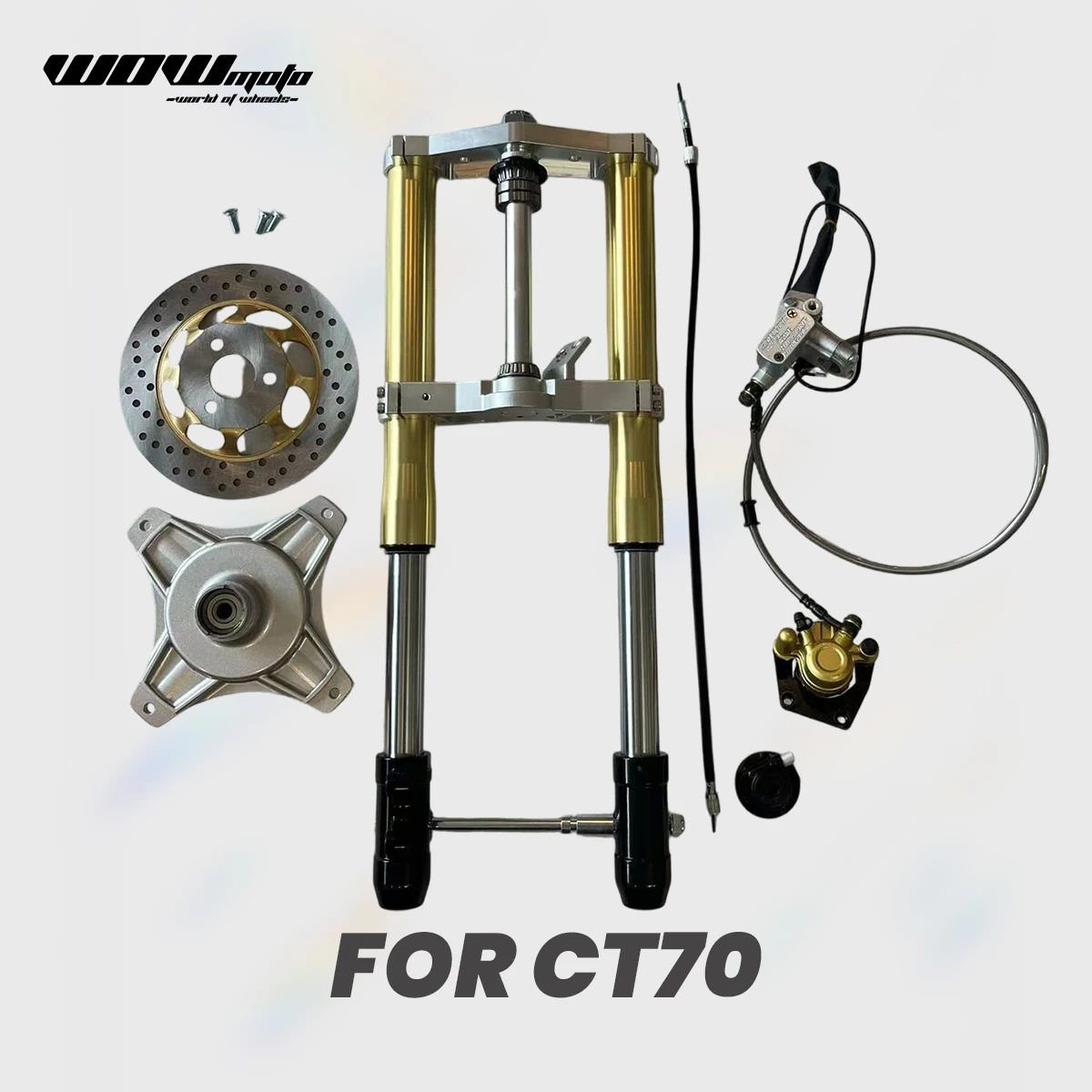 Mini Moto Front End Kit For DAX CT70 ST70 | Non-Adjustable Inverted Fork Triple Clamp 600MM | Motorcycle Steering Parts