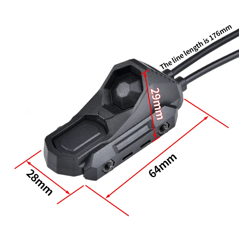 WADSN Airsoft Axon Tático Dupla Função Interruptor Remoto Da Pressão Cauda SF/2.5/3.5/CRANE PLUG Surefir M300 M600 Interruptor de Luz Scout