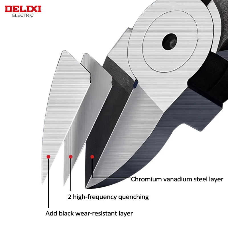 DELIXI ELECTRIC Nozzle Plier 50CRV ChromiumVanadiumSteel CNC PrecisionGrinding Superhard Blade,Cutting Plastic、Electronic Repair