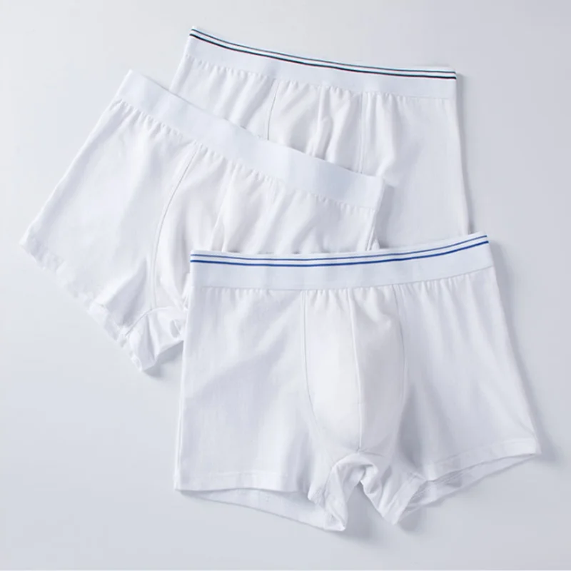 YOUNAXIN Men Boxers Shorts White Cotton Underwear Knickers Panties Homme Underpants For Couples Sexy Undies Wedding Undershorts