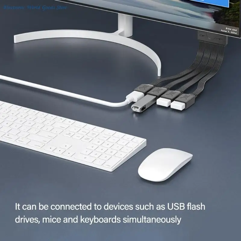 A3PD USB Splitter Cable USB2.0 Male to 4 Port Female Multiple USB Port Extender Cable