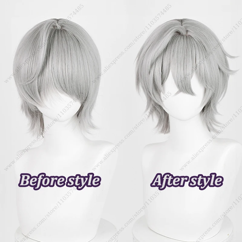 Phaethon-peruca sintética para cosplay, cabelo curto, resistente ao calor, tamanho 35cm/33cm