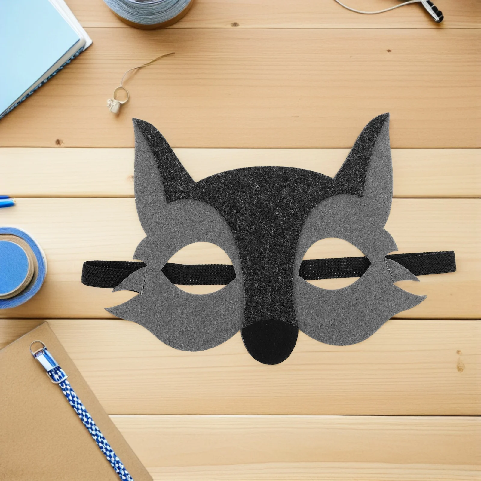 

15 Pcs Children's Cartoon Mask Jungle Animals for Kid Face Masks Cosplay Wolf Half Non-woven Fabric