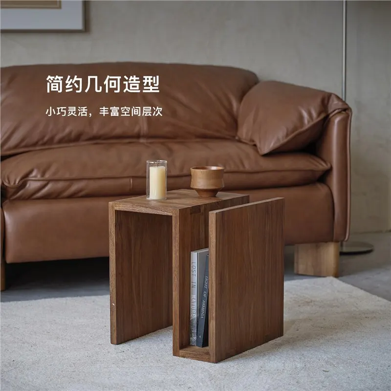 Imported teak furniture Solid wood sofa edge instead of bedside table Small table Mini