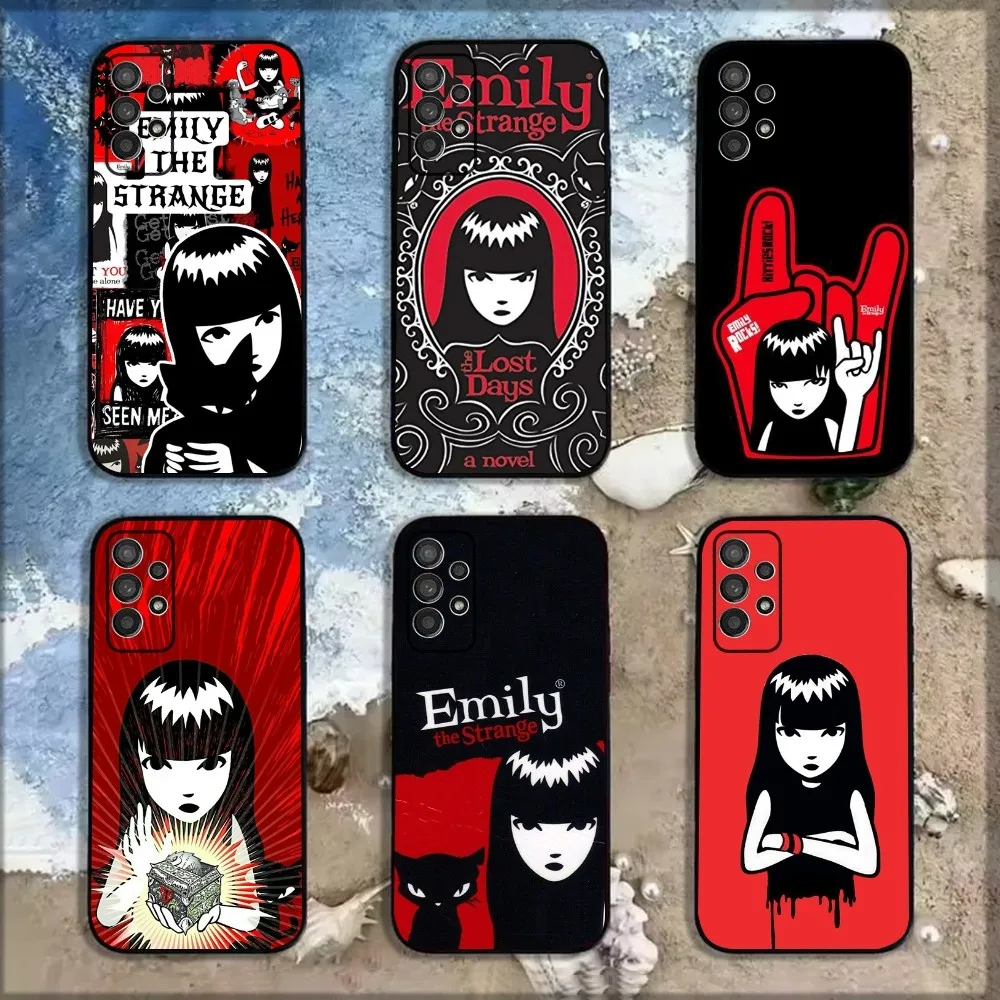 Comics E-Emily The Strange Phone Case For Samsung Galaxy A13,A21s,A22,A31,A32,A52,A53,A71,A80,A91 Soft Black Shell