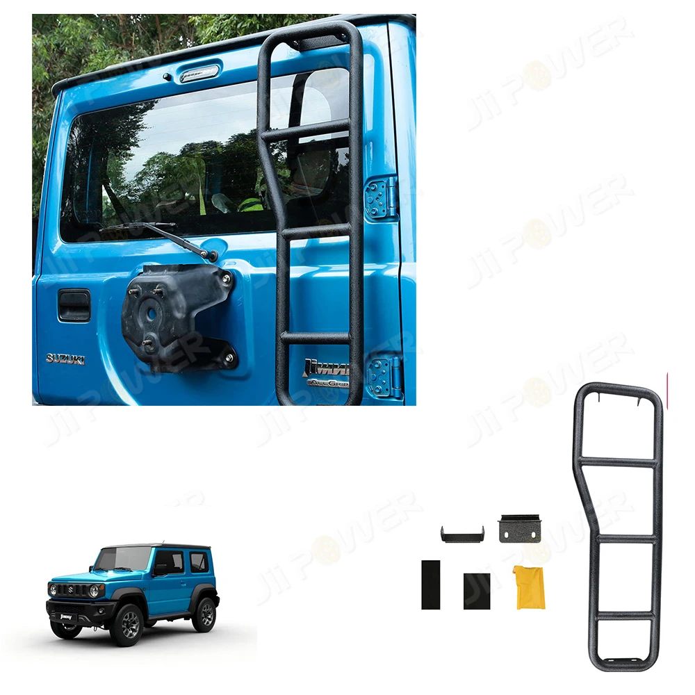 

JP16 ODM High Quality Matte Black Car Ladder Aluminum Step Roof Ladders Rear Side Window Ladder for Suzuki Jimny JB64 JB74 2018+
