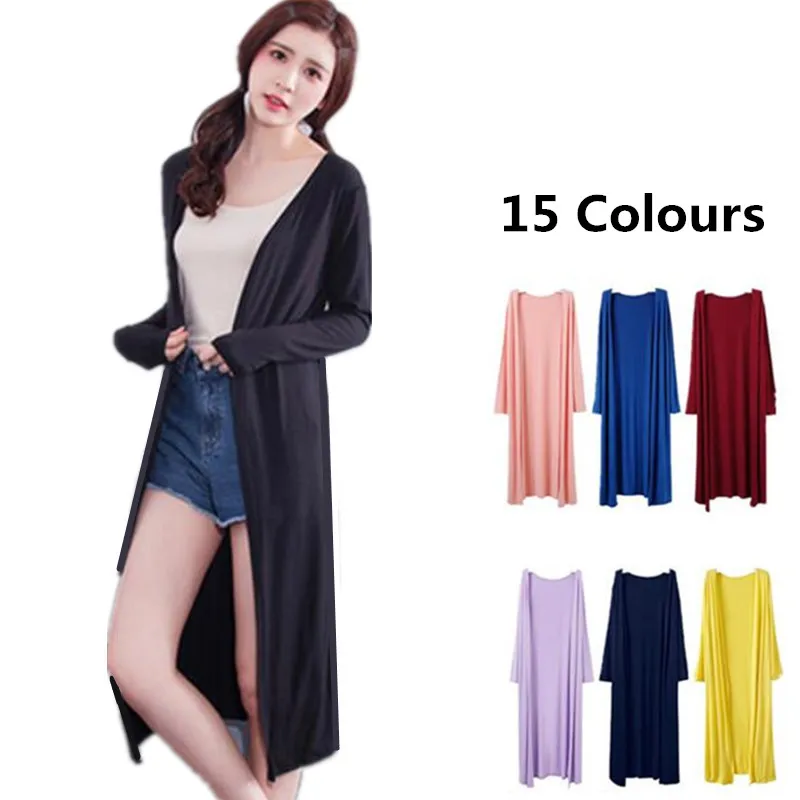 New Arrive Women Spring brand Cotton Top Thin Blouse Long Sleeve Cardigan long Sweater Coat BLACK RED WHITE pink