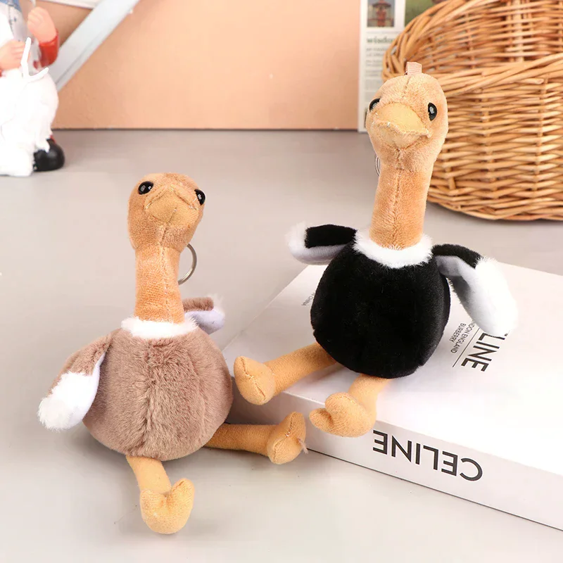 Cute Ostrich Plush Toy Cartoon Pendant Soft Stuffed Doll Keychain Backpack Car Bag Key Ring Decor Kid Gift