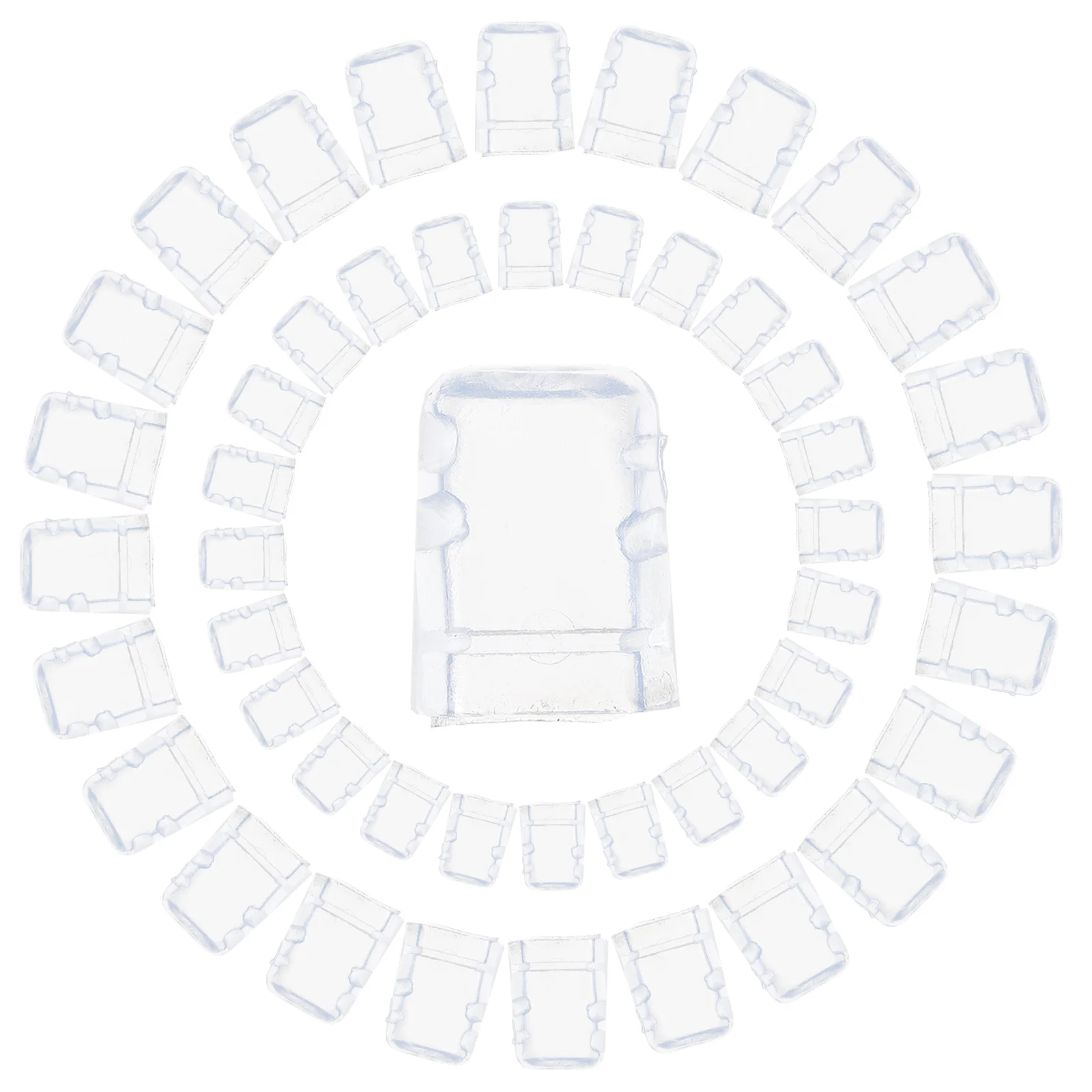 

50Pcs Anti-Slip Chair Leg Protectors Transparent Furniture Floor Protectors for Hardwood Tables Chairs Shelfs End Caps