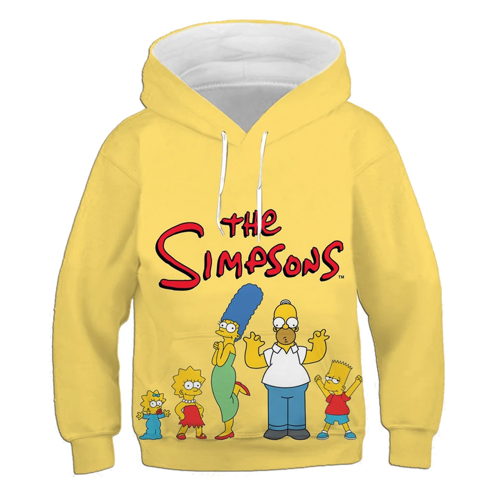 The Simpsons men and women fashion age-reducing cute cartoon print trend play walk play loose outdoor sportswear hoodie