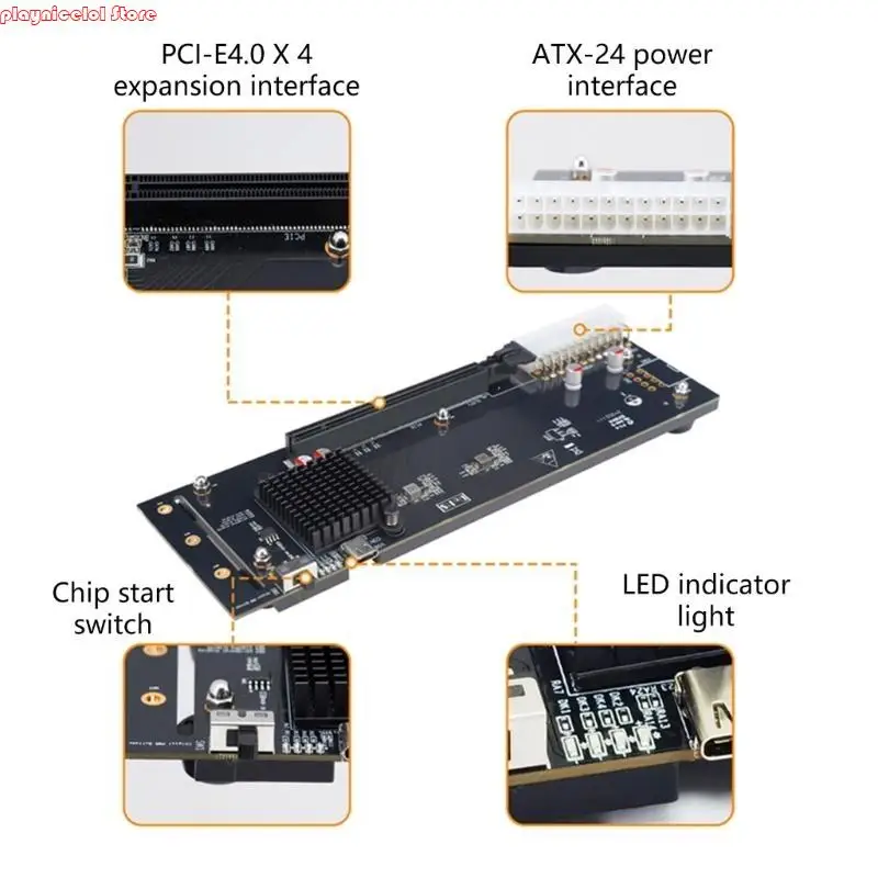 E8BA USB4.0 Tipo C Dock GPU ESTERNA Velocità veloce 40 Gbps Supporta RTX3060 GTX1060 SIMP