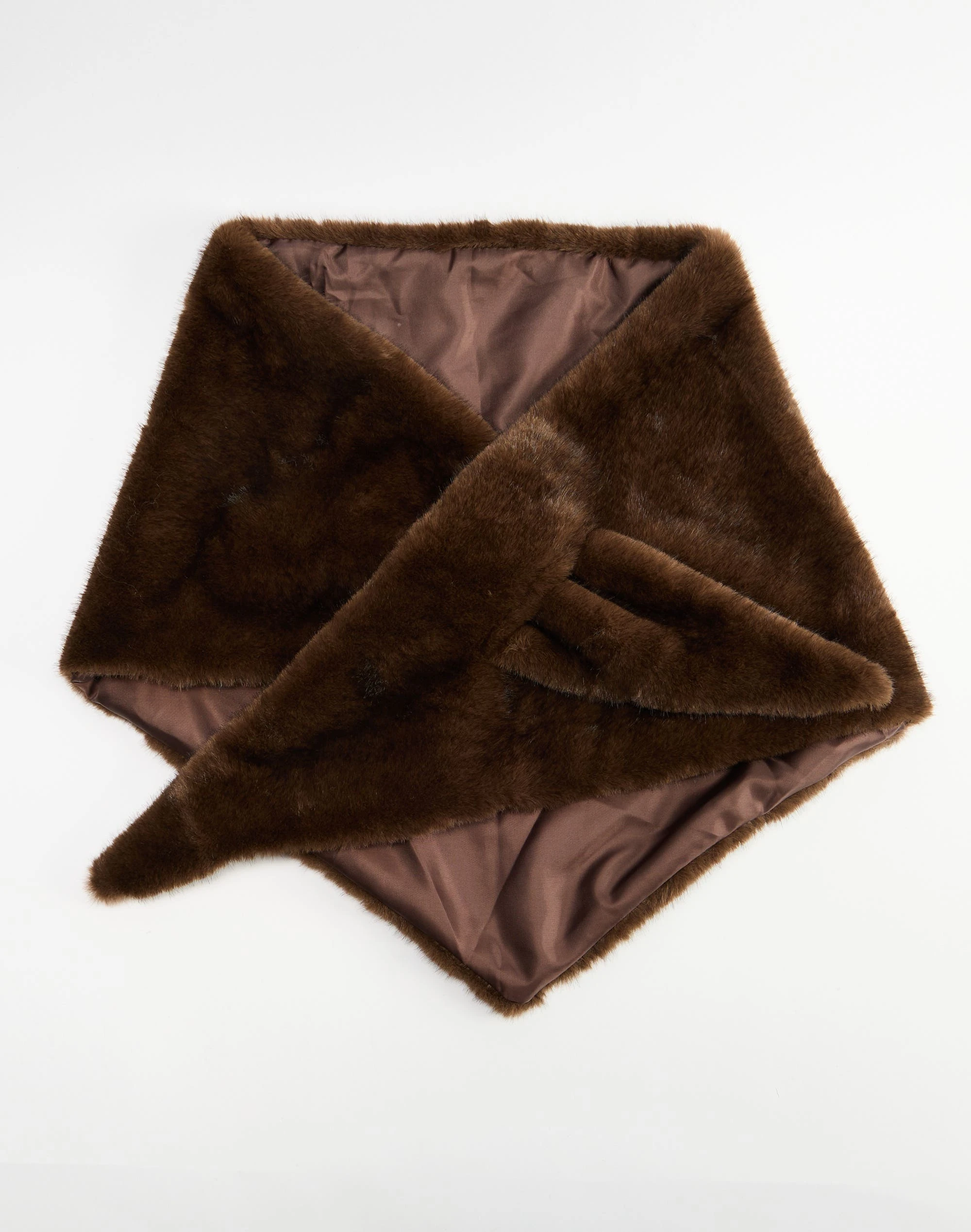 2026 Autumn Winter Women Faux Fur Scarf Wrap Thick Plush Collar Shawl Elegant Warm Neck Warmer Brown