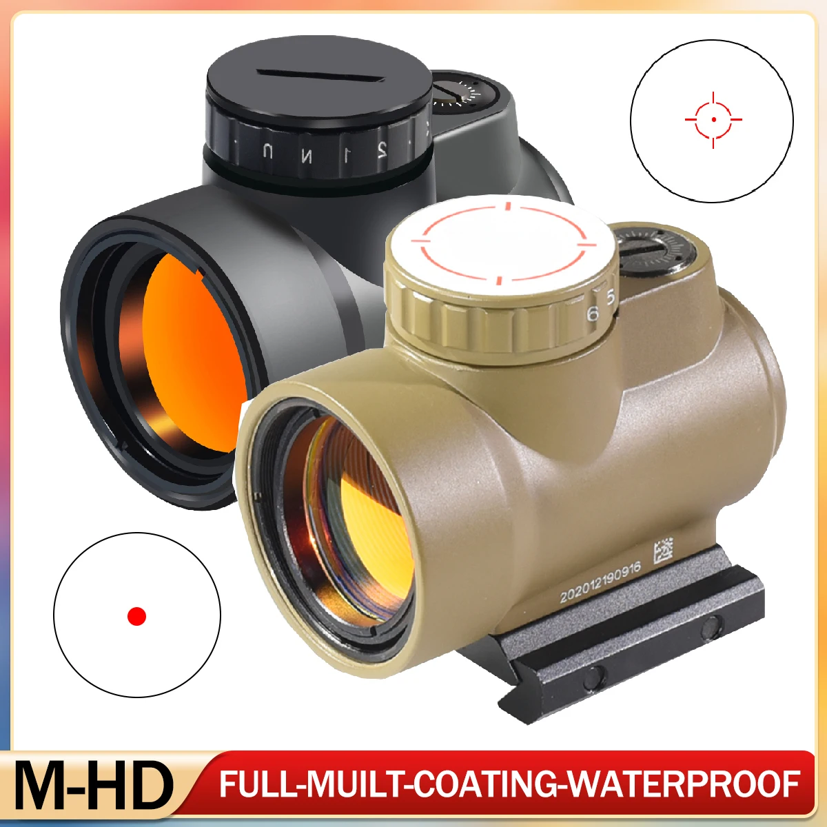 

M-HD Red Dot Sight 2MOA Holographic Hunting Shooting Scope Collimator Rifle Reflex Sight Red Dot Optic Sight