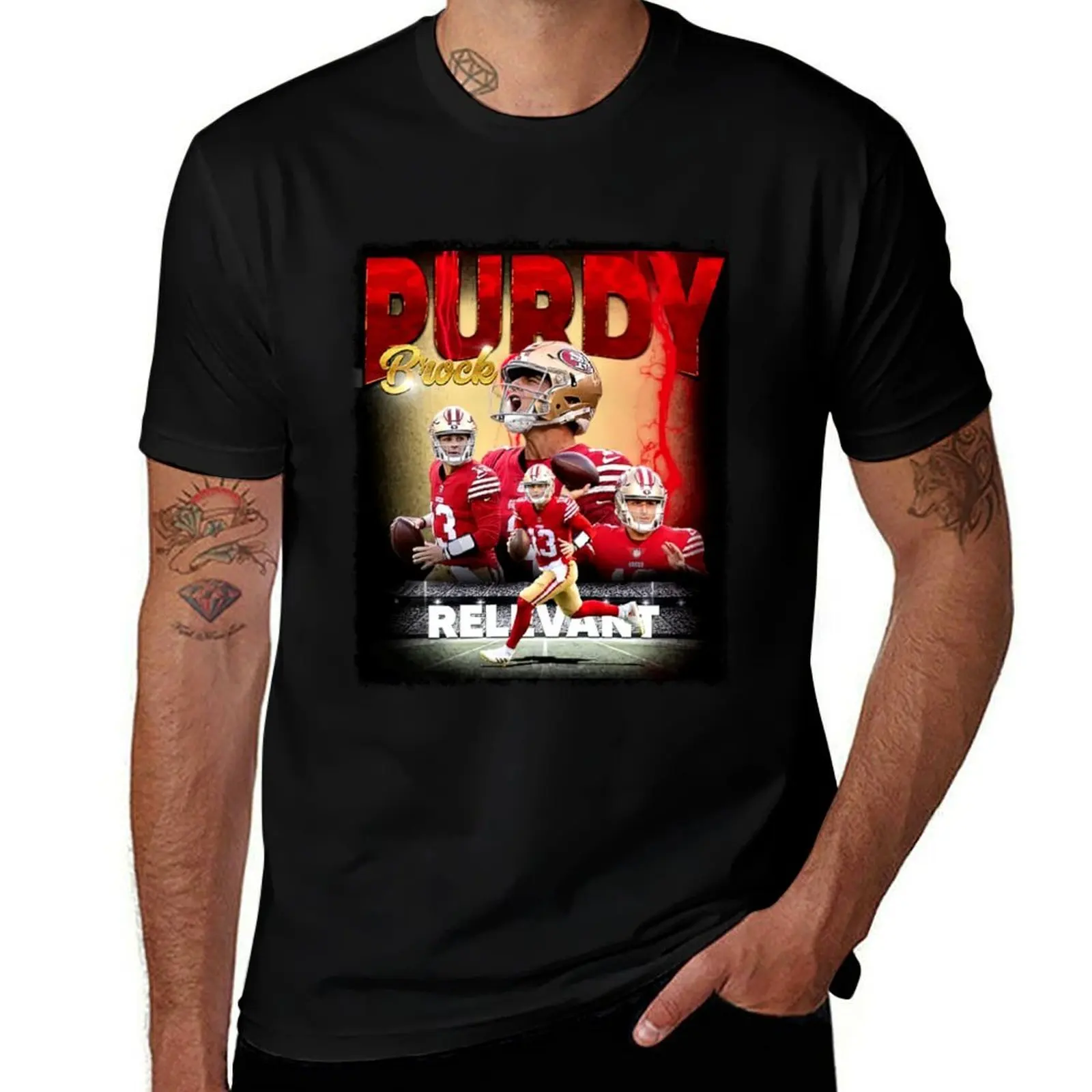 

brock purdy retro T-Shirt Modern Print Casual T-Shirt