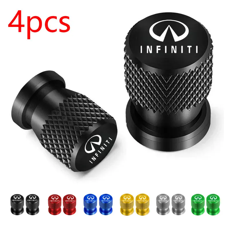 4 Uds para Infiniti Q50 FX35 Q30 G37 Q70 QX70 G35 Q60 QX50 QX60 QX30, tapas de válvula de neumático de rueda de coche, cubiertas de vástago de neumático, impermeables,