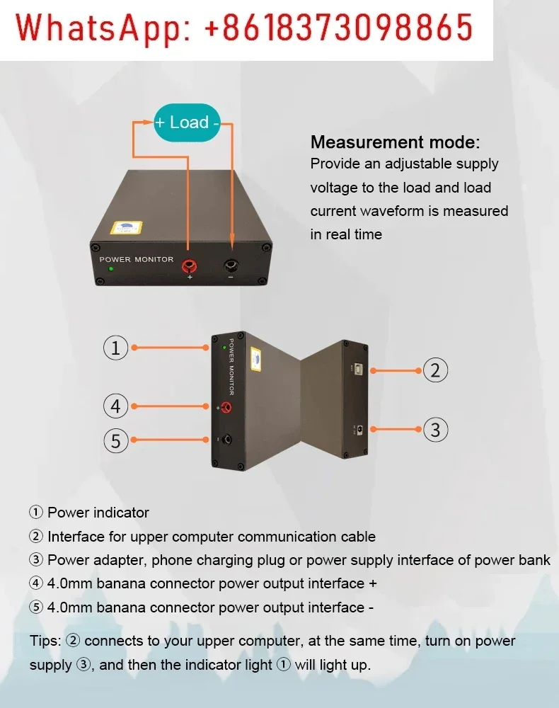 BLU926 100nA-4A Power Monitor Low Power Consumption Analysator Power Current Recording Tester