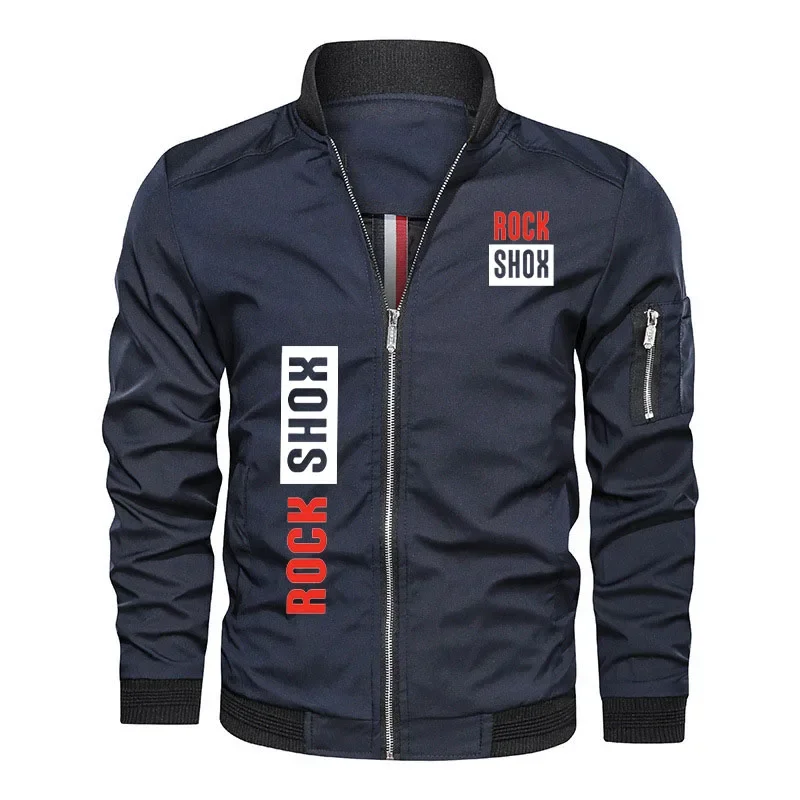 

2023 Autumn winter Military men's jacket Hip Hop Street rock shox logo print High quality Windproof motorcycle jacket for men