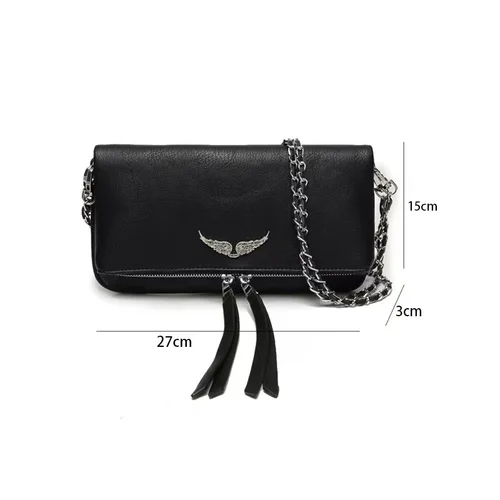 Imagen 2 del producto Bolso de hombro de moda para mujer, bolso cruzado retro de PU negro, diseño lujoso, bolso casual para mujer
