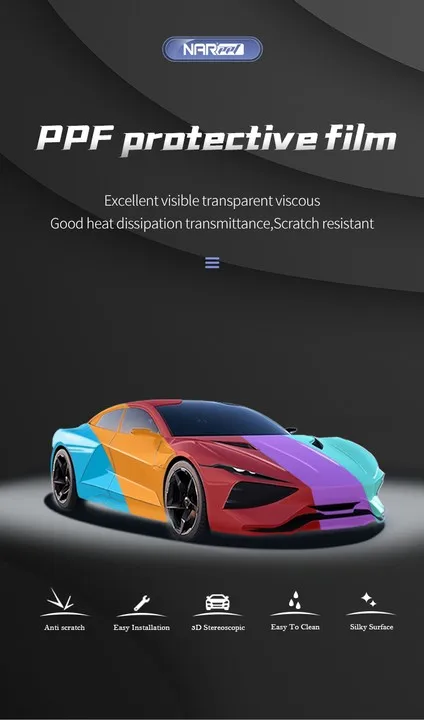 Lightweight Eco-Friendly PVC Vinyl Wrap for Electric Vehicles Color-Changing Self-Healing Anti-Scratch Design for Body Coverage