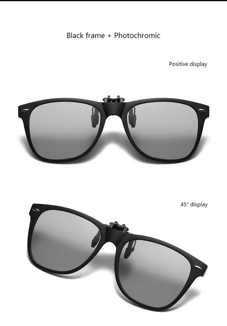 Polarisierter Clip auf Sonnenbrille Männer Färbung Autofahrer Brille Nachtsicht brille Anti Blendung Vintage quadratische Brille Okulos – Detail 12