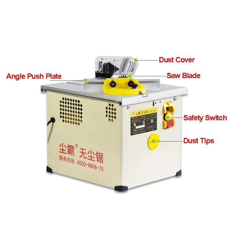 New Woodworking Cutting Table Saw Electric Eu Standard 220V Cutting Saw Precision Vacuum Sliding Table Saw