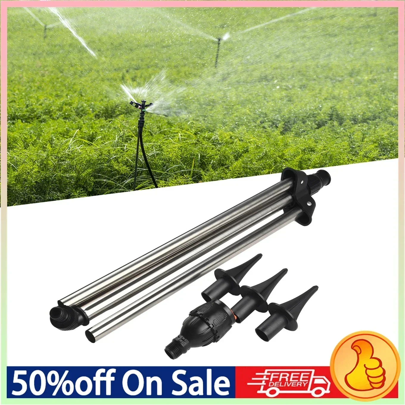 

Automatic Rotating Sprinkler With Tripod For Garden 360 Degree Watering Nozzle Irrigation Rotating Tripod For Lawn And Grass