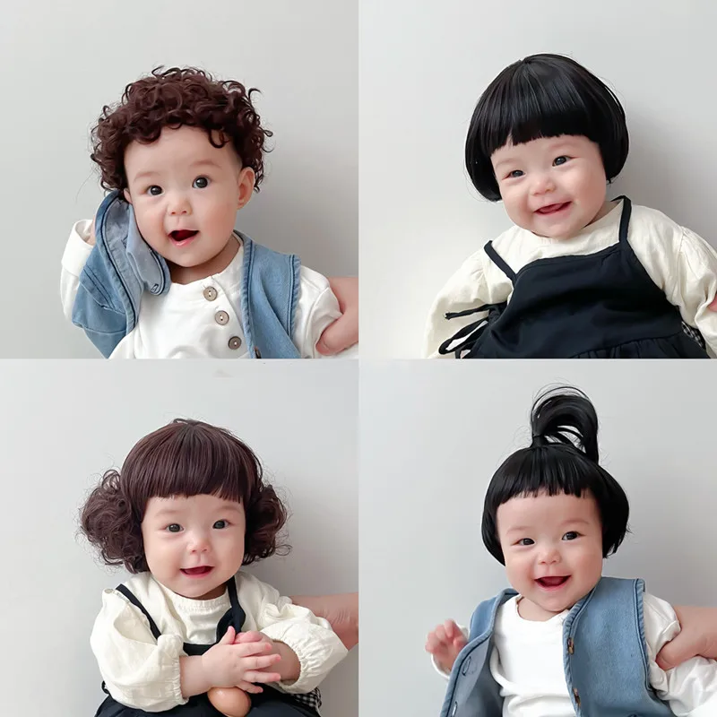 Cute Hair Accessories Baby Boy Girl Cosplay Wig Hat Cap Hairpiece New Year Christmas Children Kids Headwear Photograph Props