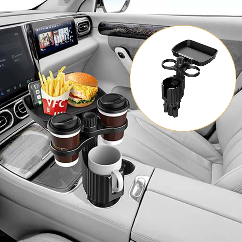 

4 in 1 Car Tray Table 360 Degree Rotating Phone Holder Mount Adjustable Drink Holder Swivel Arm Car Accessories