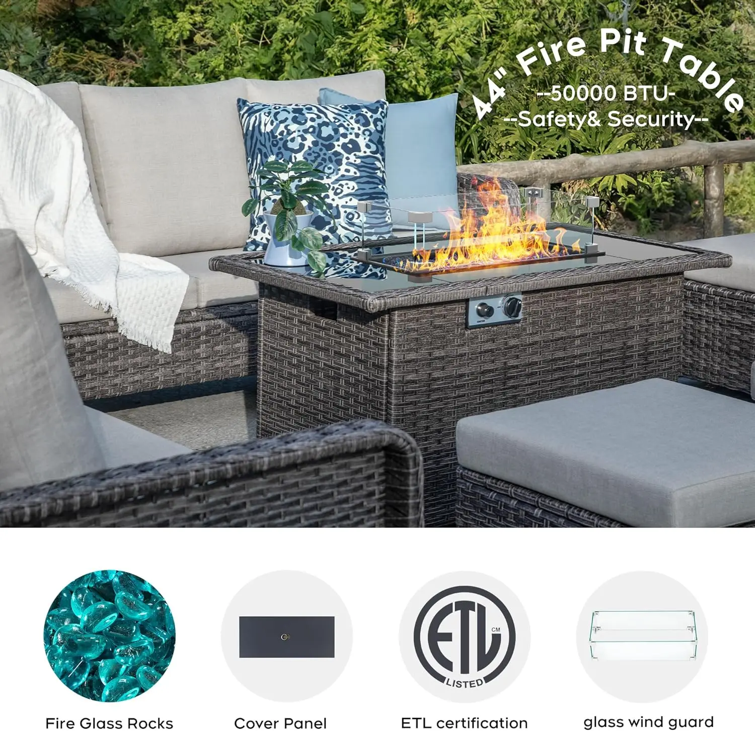 Outdoor Patio Furniture Set With 44