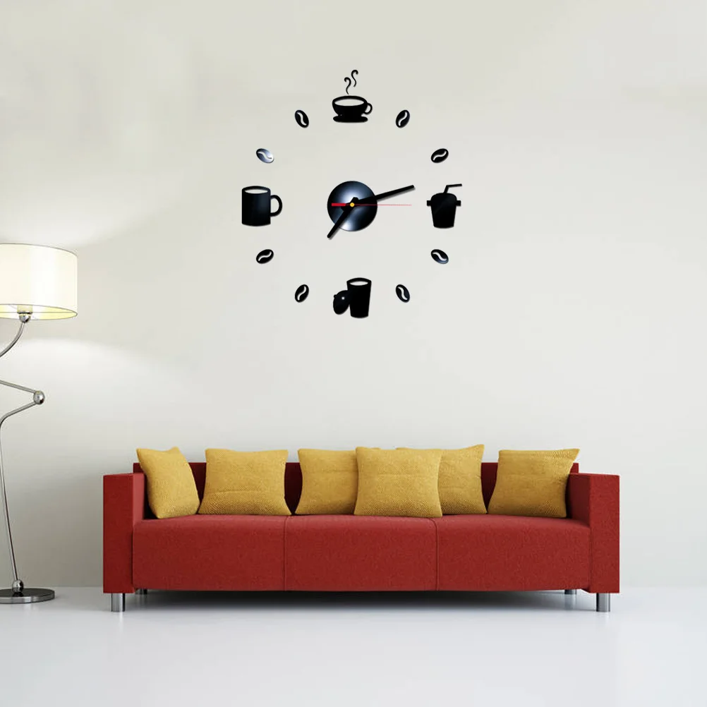 

Large Black Acrylic Wall Clock Silent Modern Art Decorative Timepiece For Living Room Bedroom Office Classroom Home