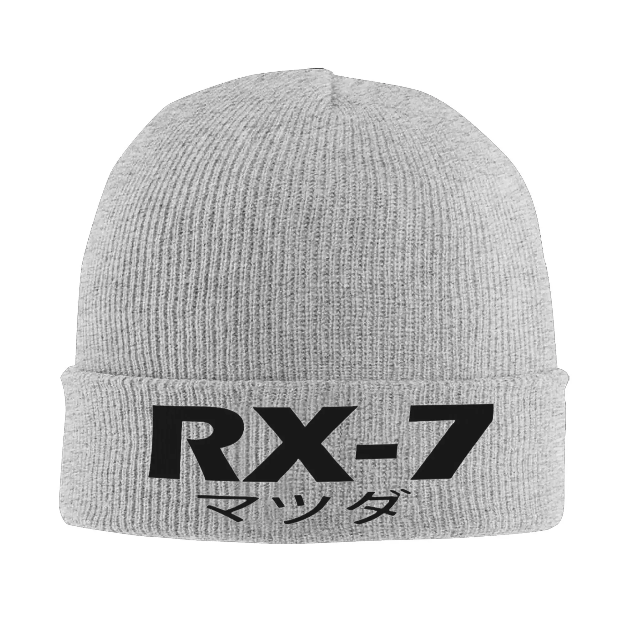 M-Mazdas RX7 Logo Black Knitted Hat Beanies Autumn Winter Hats Warm Unisex  Fashion  Cap Men Women Gifts