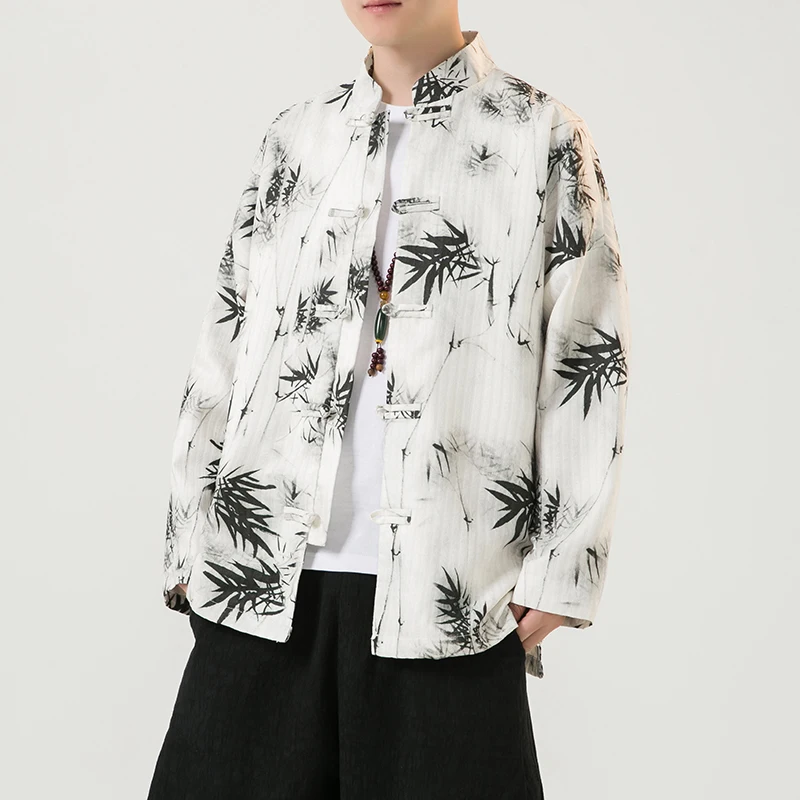 

New Chinese Sle Men's Jaet Coat Spring Autumn Trendy Brand Wind Youth ular Breathable Long Sve Button Decorated Han...