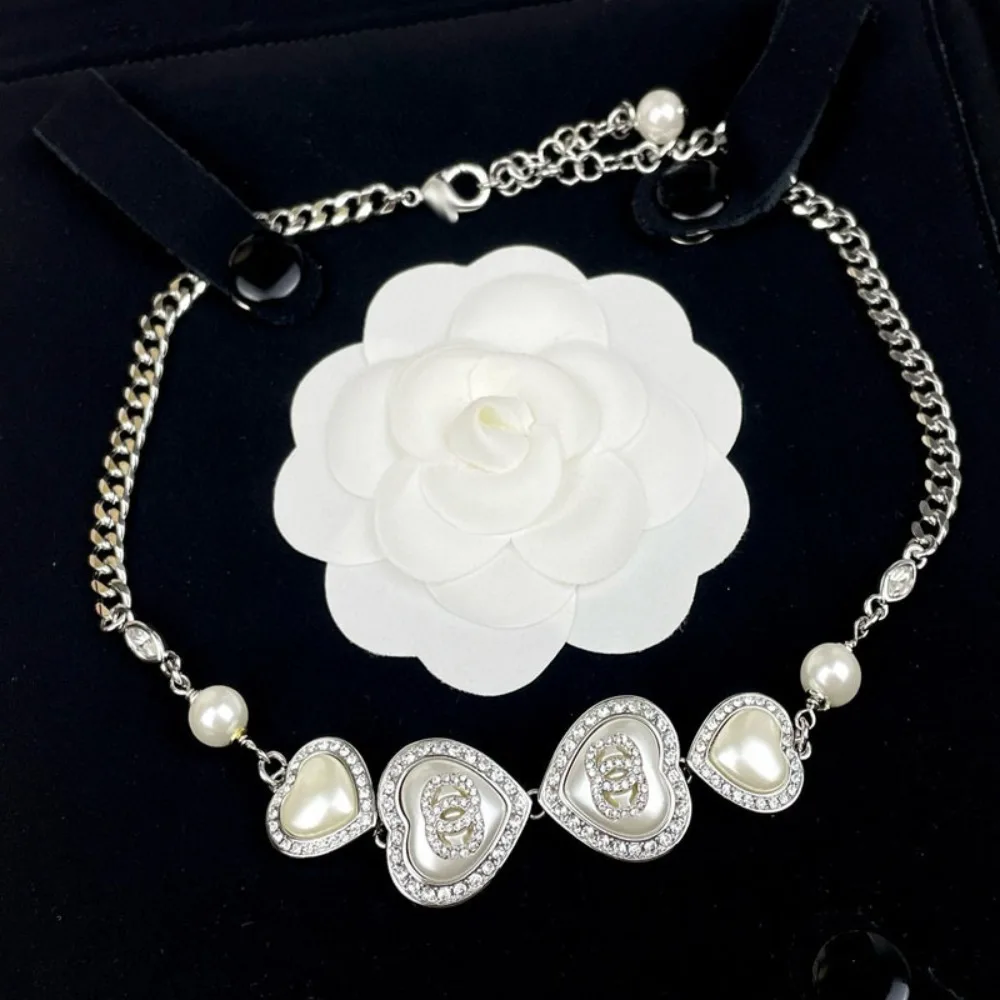 

New Double C Necklace Female Premium Classic Clavicle Chain Chinese Antique Letter Celebrity Necklace