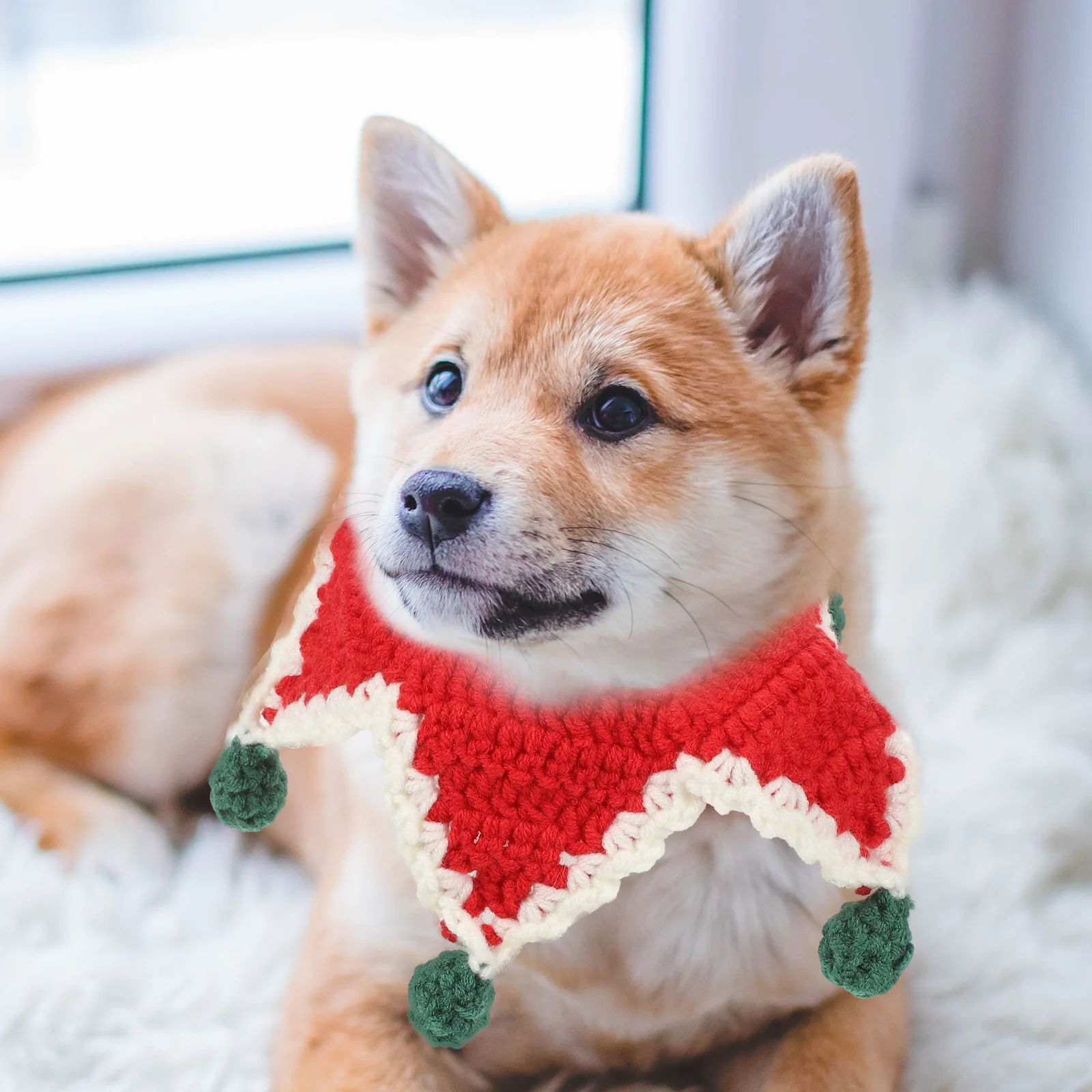 

1Pcs Christmas Pet Scarf Jingling Bell Neckerchief Soft Comfortable Cat Puppy Neck Wear Party Costume Photo Prop S