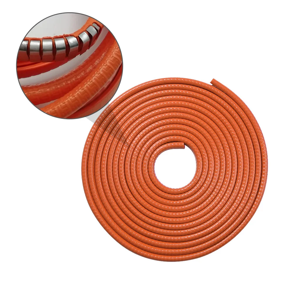 

Orange 10M Car Door Guards Trim Rubber Seal Strips Durable Protector Anti Collision Weatherstrip Adhesive Seal Easy Install