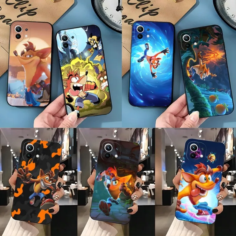 Cute Hot Game Crash Bandicoot Phone Case 2023 Hot For Redmi Note 10 10S 11 9S 8T 11S 7 8 8A 9 9A 9C 9T 10 10X Black Silicone