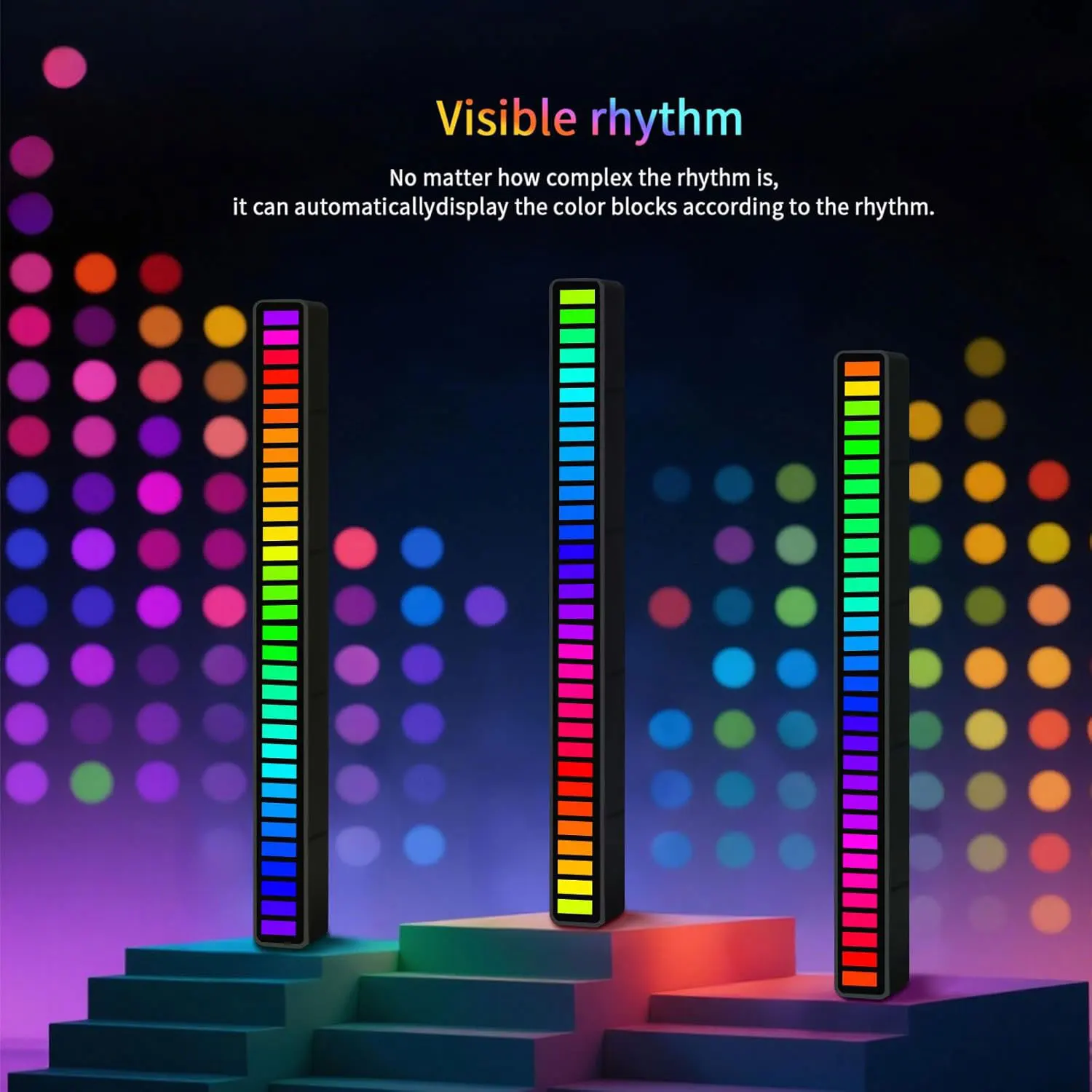 

Светодиодная лента RGB со звуковой активацией и музыкальным ритмом для автомобиля — светодиодная лента для игр или вечеринок со звукочувствительным излучением