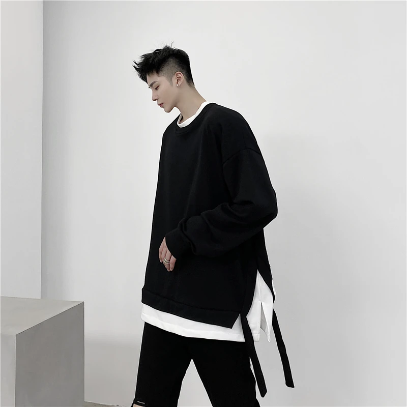 

Autumn Men Sweatshirt Casual Hip Hop Streetwear 2023 New Mens Loose Harajuku Solid Color Pullover Tops Man Clothing Q24