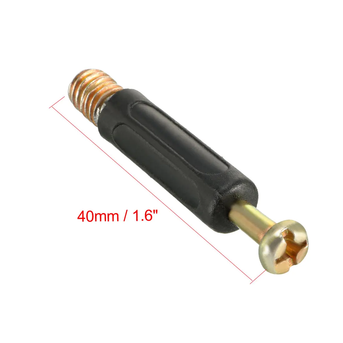 Uxcell 8/10/15/20Pcs Furniture Connecting Fittings 6mm Thread Dia 35/40mm Length Bolt Screw Fastener Plastic Covered for Cabinet