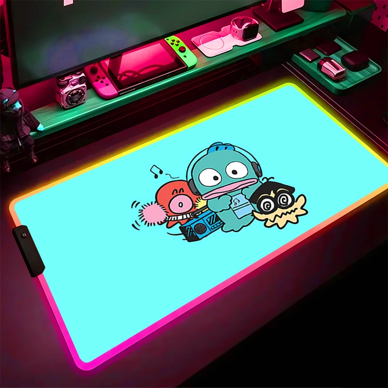

RGB LED Mouse Pad Computer Gamer PC Accessories Mousepad Rubber Extended Pad Non Slip Desk Mat Laptop H-hangyodon Keyboard Pad