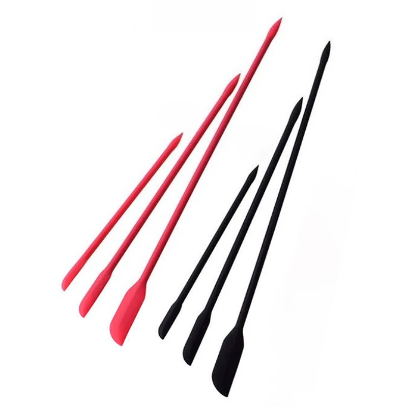 مجموعة واحدة من ملعقة الخبز الصغيرة المصنوعة من السيليكون ذات الأطراف المزدوجة مكونة من 3 قطع أدوات المطبخ لبرطمانات التجميل والخبز وملعقة المربى والمكشطة