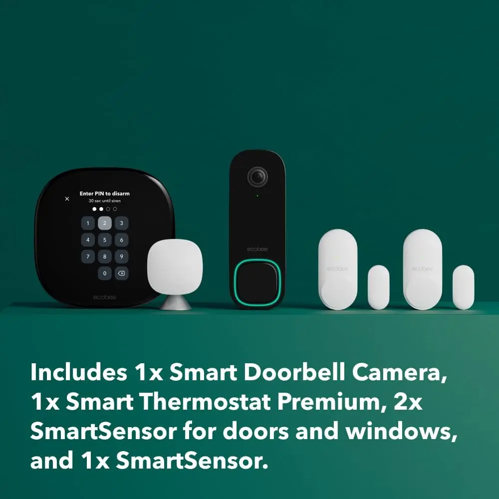 Total Security and Savings Bundle with Smart Doorbell Camera (Wired), SmartSensor for Doors and Windows, and Smart Thermo