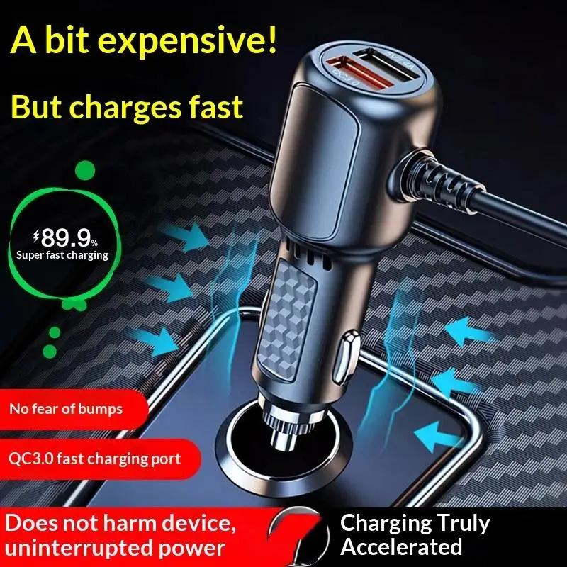 Heavy Duty Dash Cam Charging Cable 11.5ft Micro USB Mini USB Type C Power Cord for Car DVR Camera Long Time Use