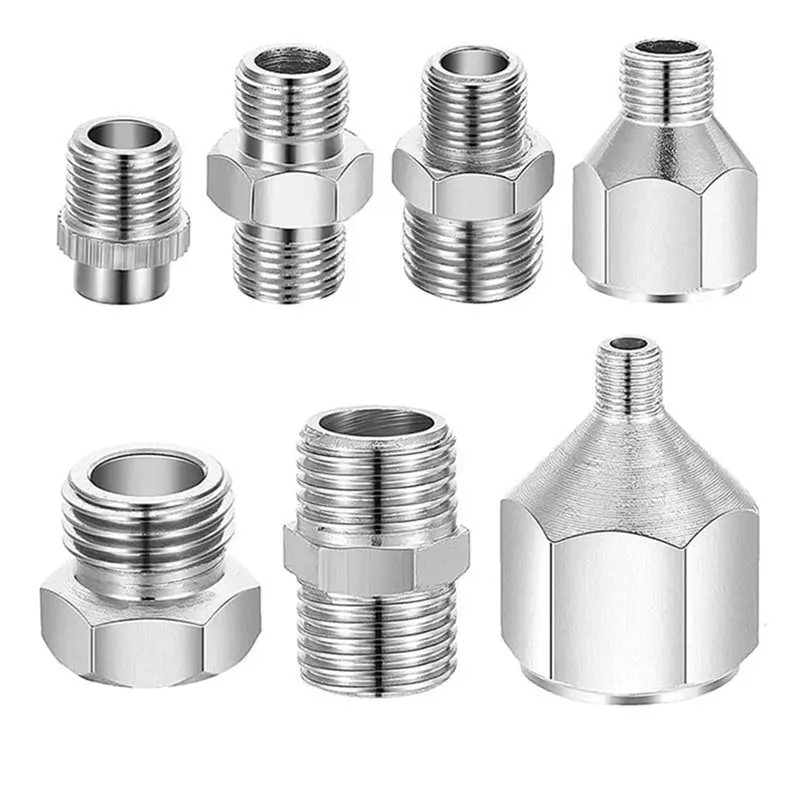 

A02M-For Airbrush Adaptor 7Pcs Set, For Airbrush Fitting Connector Kit Threaded Plug For Airbrush Air Compressor