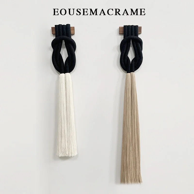

Bohemian Art Deco Wall Decoration Hand-Woven Knot Design for Anniversary Hanging Metal Wooden Bamboo Cotton Rope