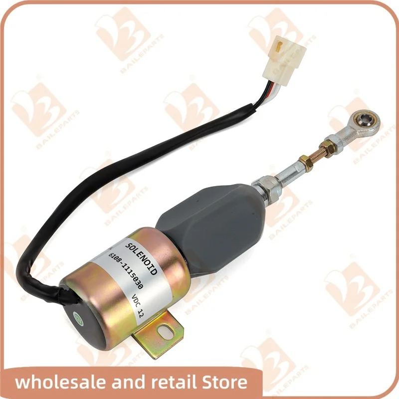 6108-1115030 Solenoide di arresto carburante per Yuchai YC85 315 215 12V 24V 61081115030 Accessori per escavatore con elettrovalvola di arresto
